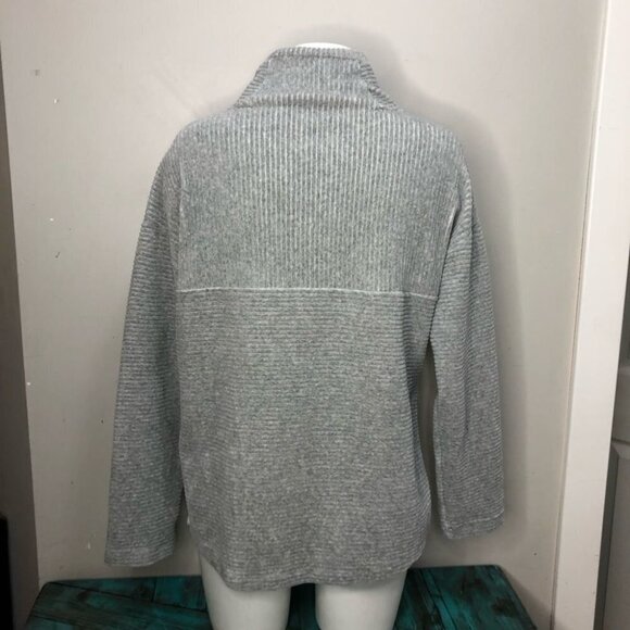 Zella Light Grey Cowl Neck Sweater Split Hem Size Small Activewear Casual - Picture 4 of 11